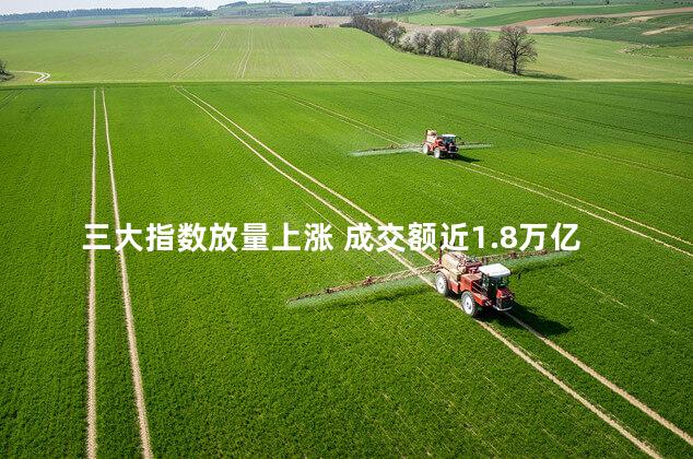 三大指数放量上涨 成交额近1.8万亿元